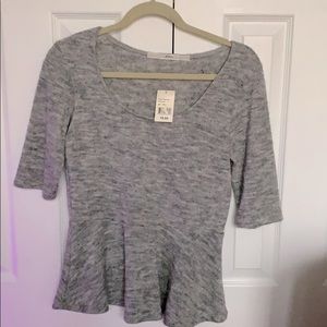 NWT Gibson Peplum Short Sleeve Sweater